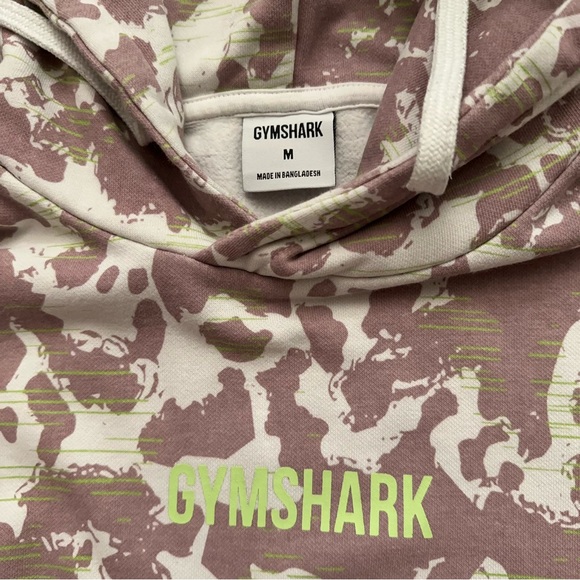 Gymshark Sweatshirt Womens M Oversized Pullover Hoodie Jacket Camo Print Pink - Picture 3 of 4